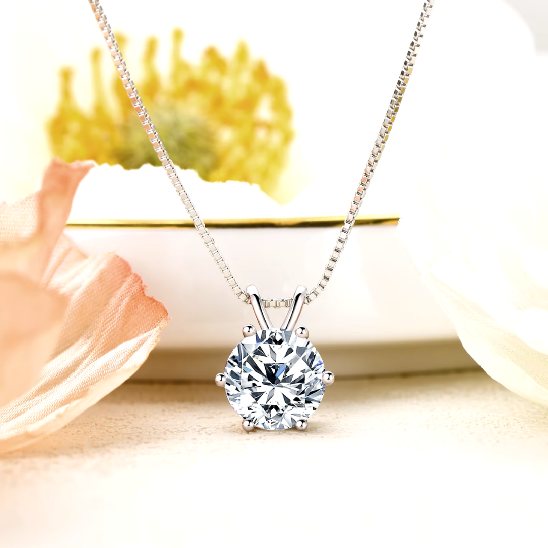 Radiant Solitaire drop pendant