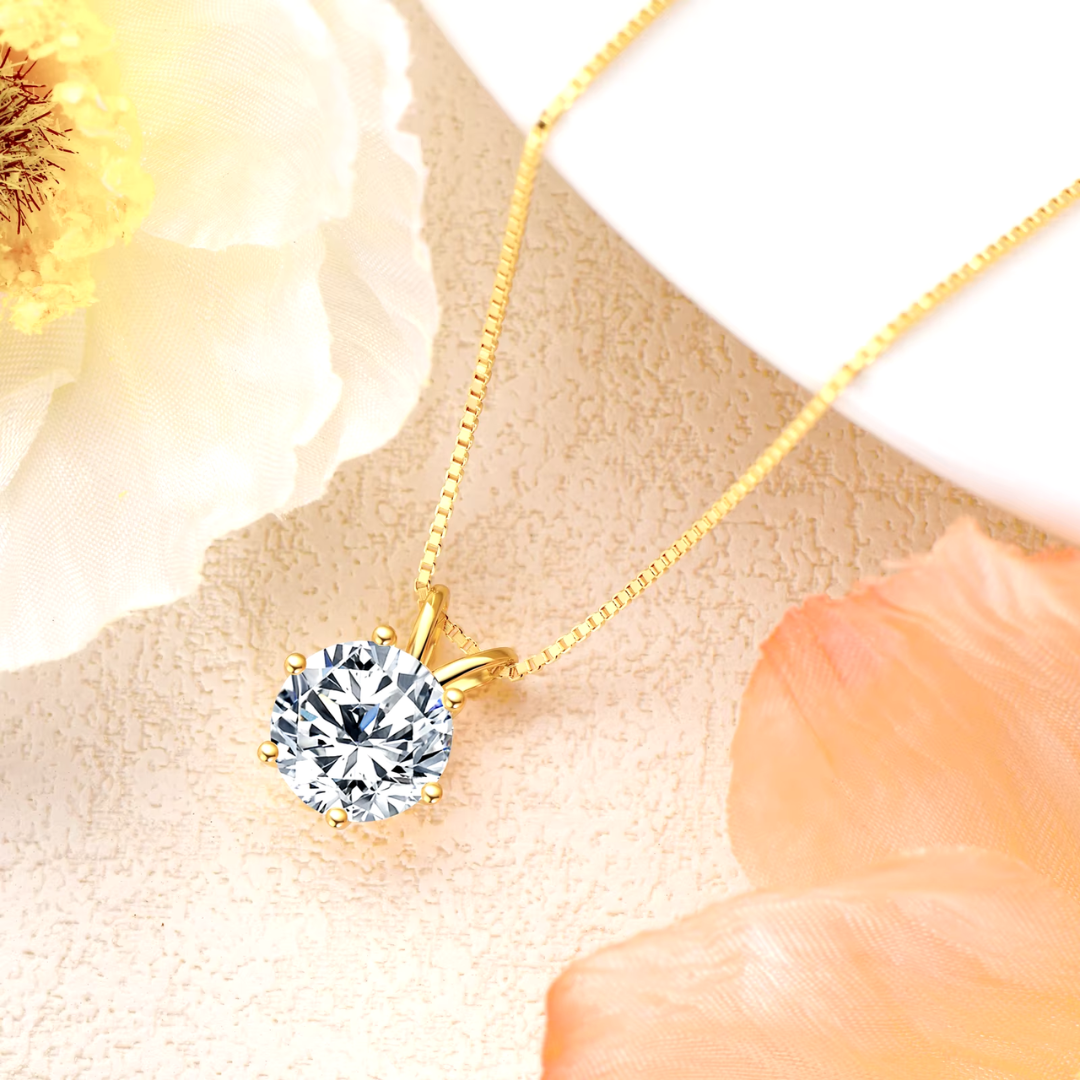 Radiant Solitaire drop pendant