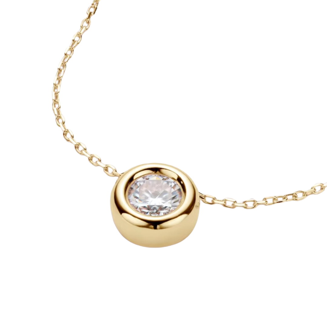 Ember glem Round Bezel Pendant Necklace