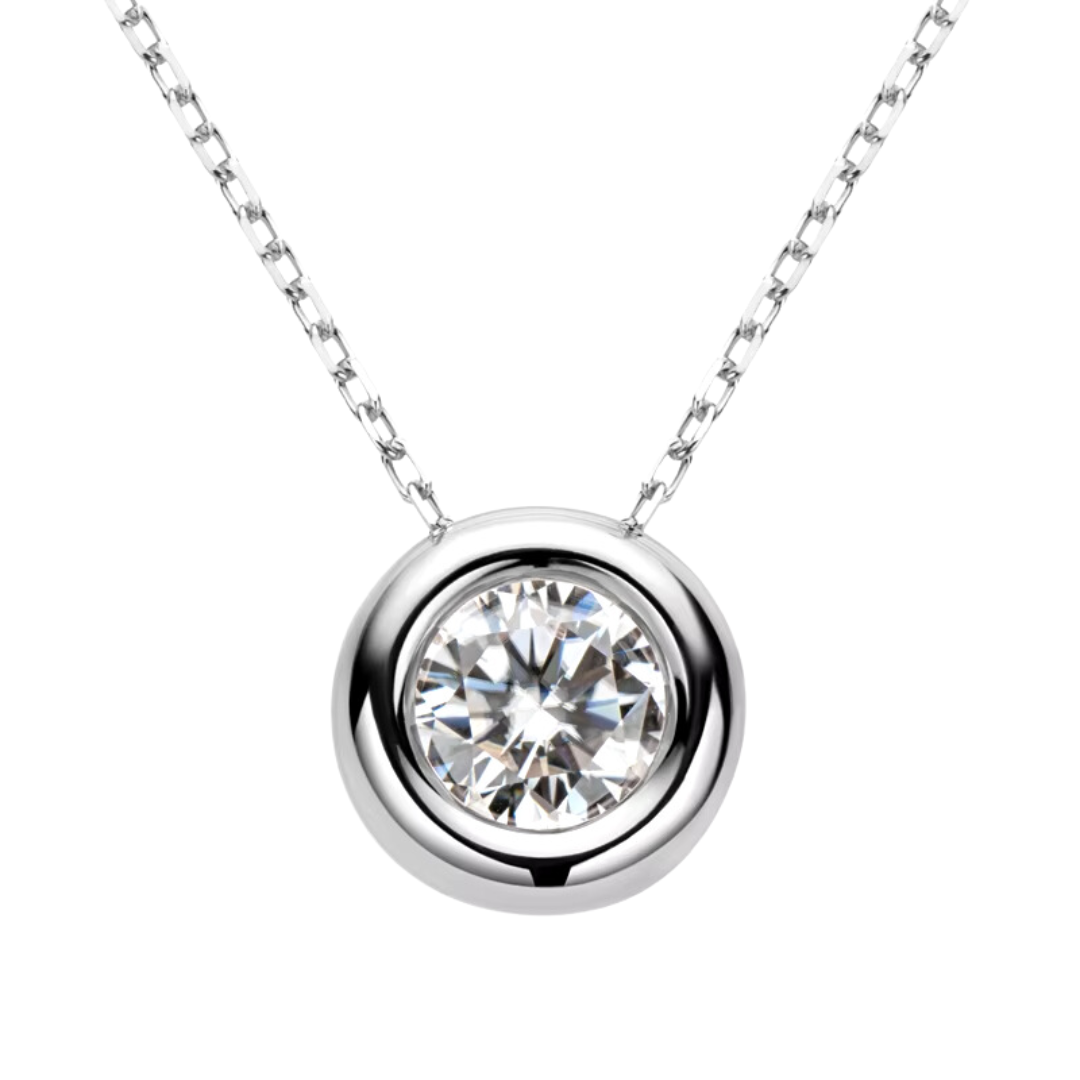 Ember glem Round Bezel Pendant Necklace