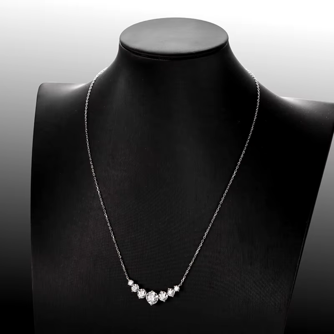 Smile Princesses Sparkling Diamond Pendant  Necklace