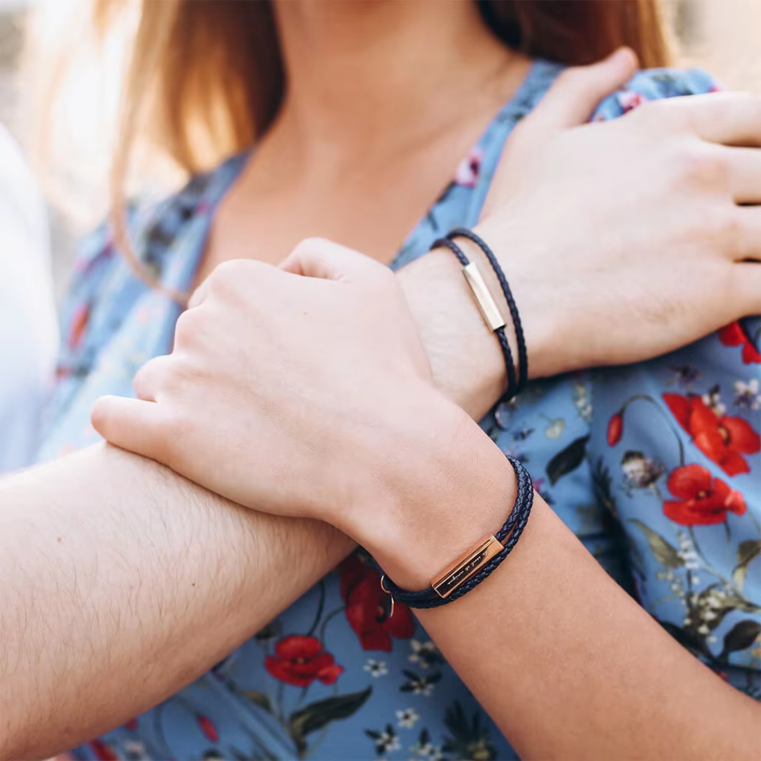 Personalized Couple leather Bracelet