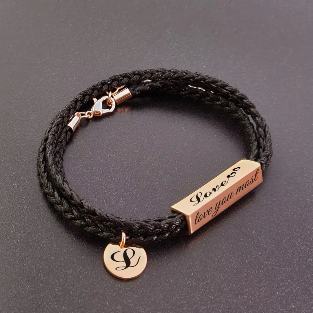 Personalized Couple leather Bracelet