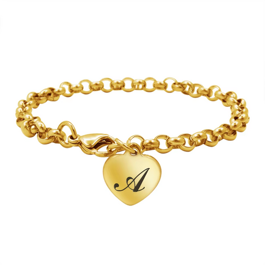 Initial Heart charm Bracelet