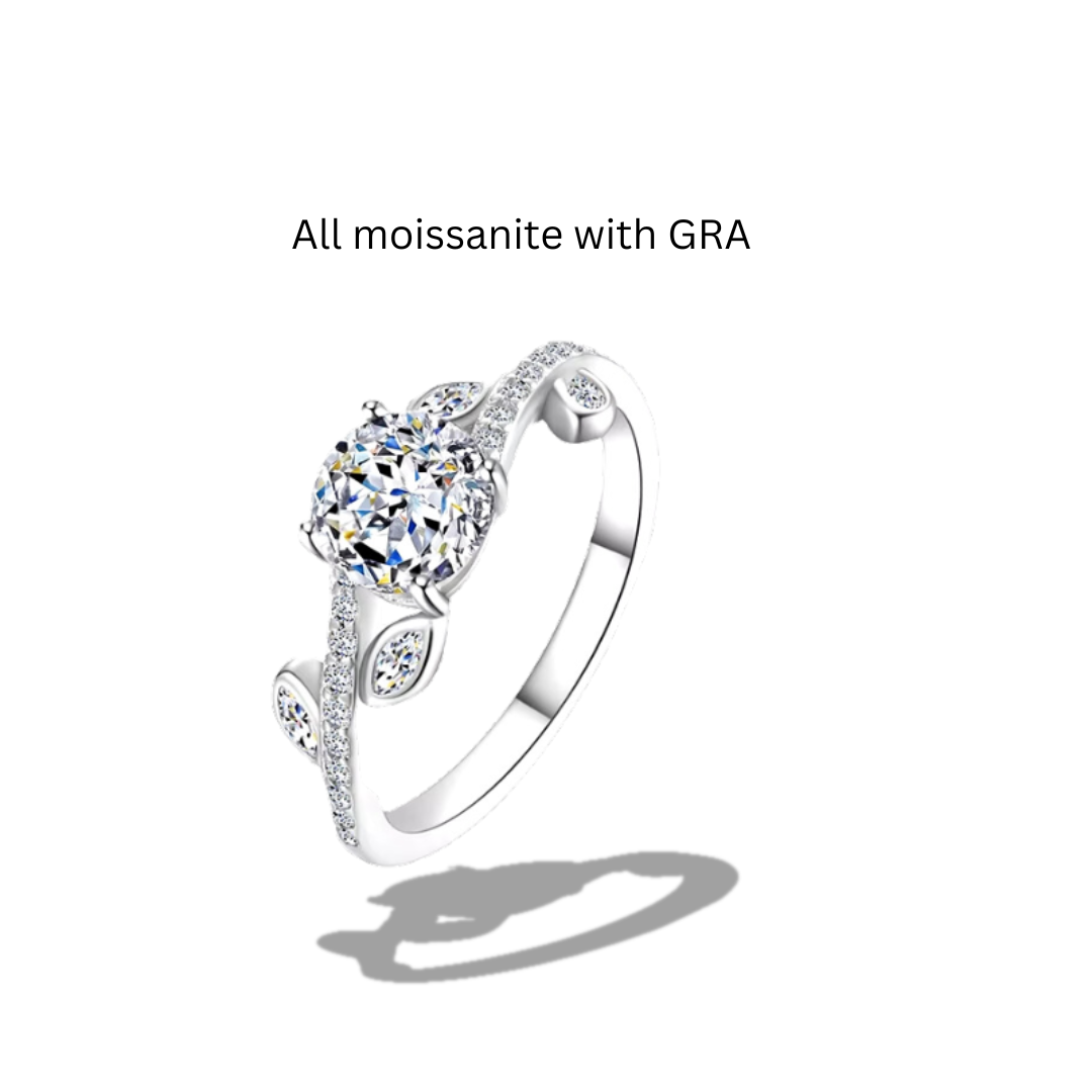 Moonlit charm moissanite ring