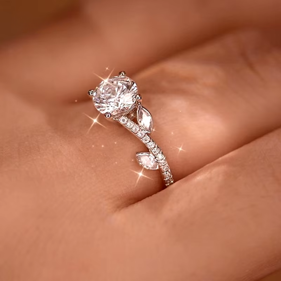 Moonlit charm moissanite ring