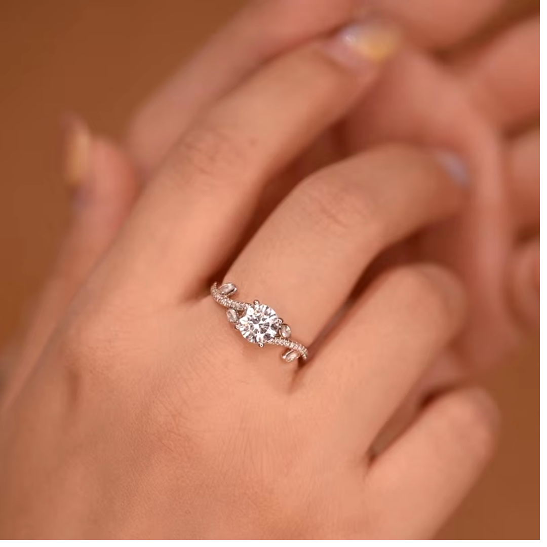 Moonlit charm moissanite ring