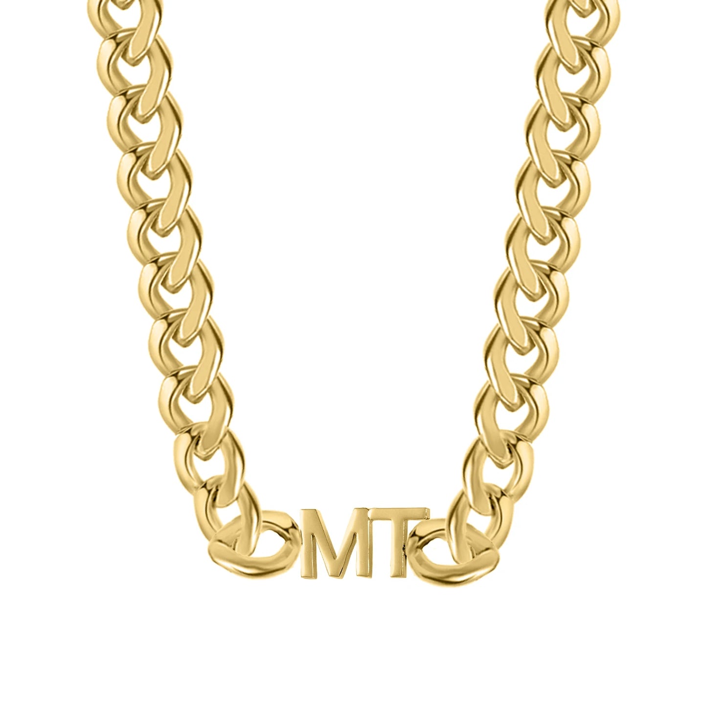 Personalized Initial Letter  Cuban Chain Necklace