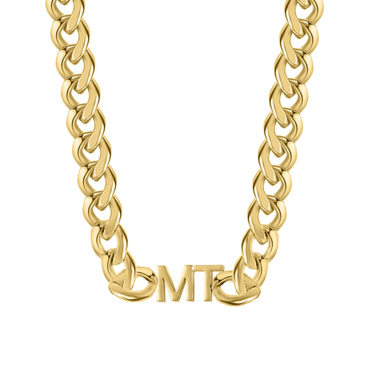 Personalized Initial Letter  Cuban Chain Necklace