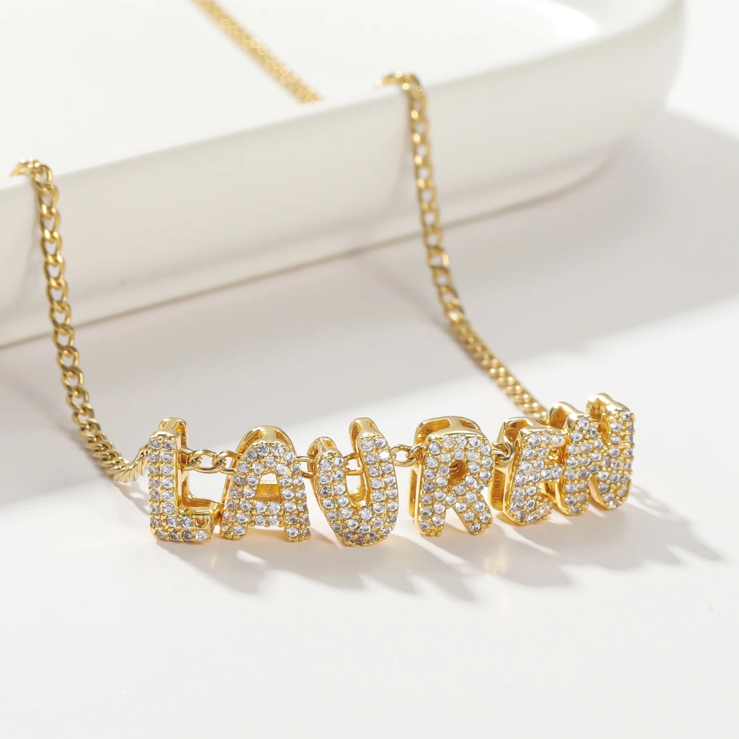 Personalized Custom Name Bubble Letter Necklace