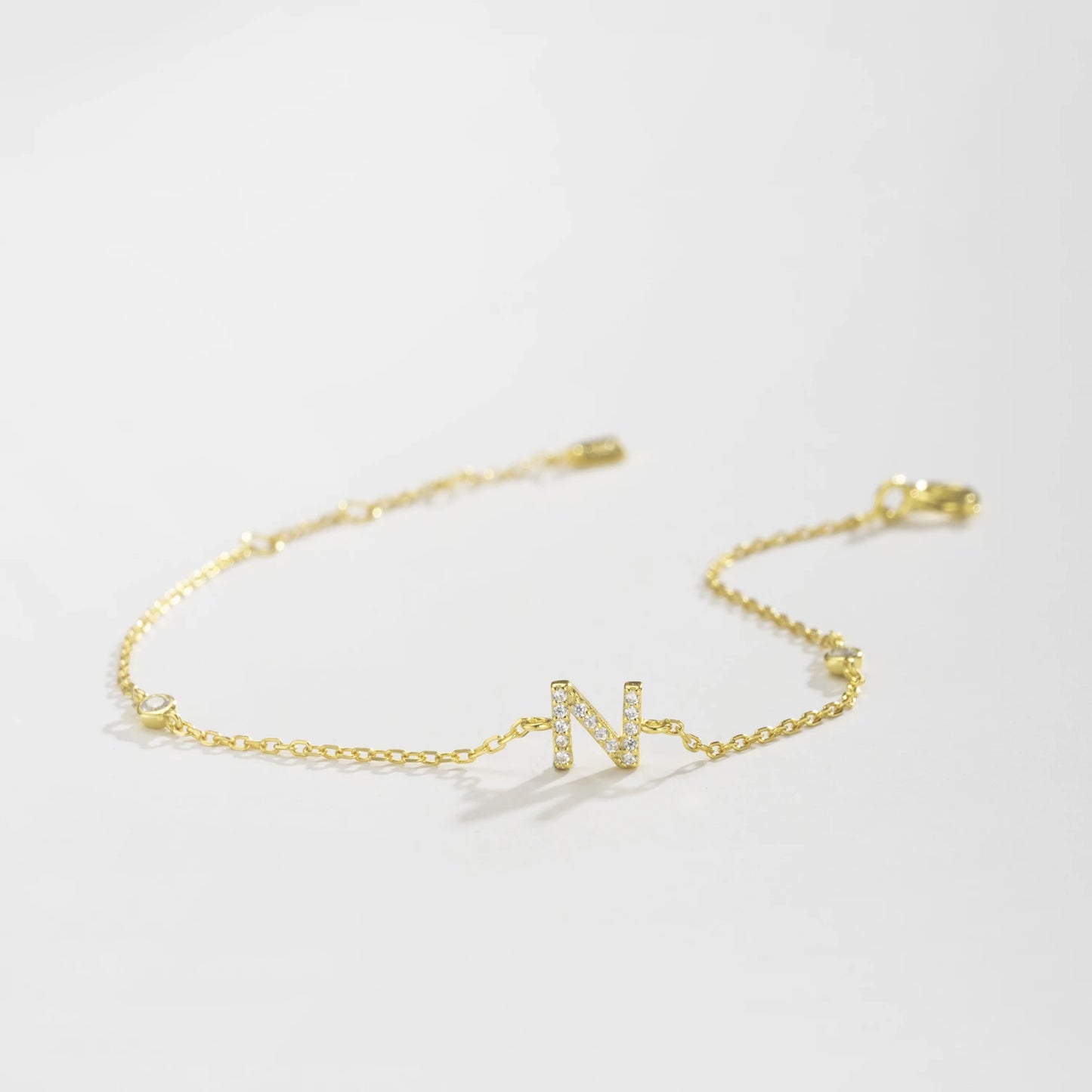 Initial letter monogram bracelet